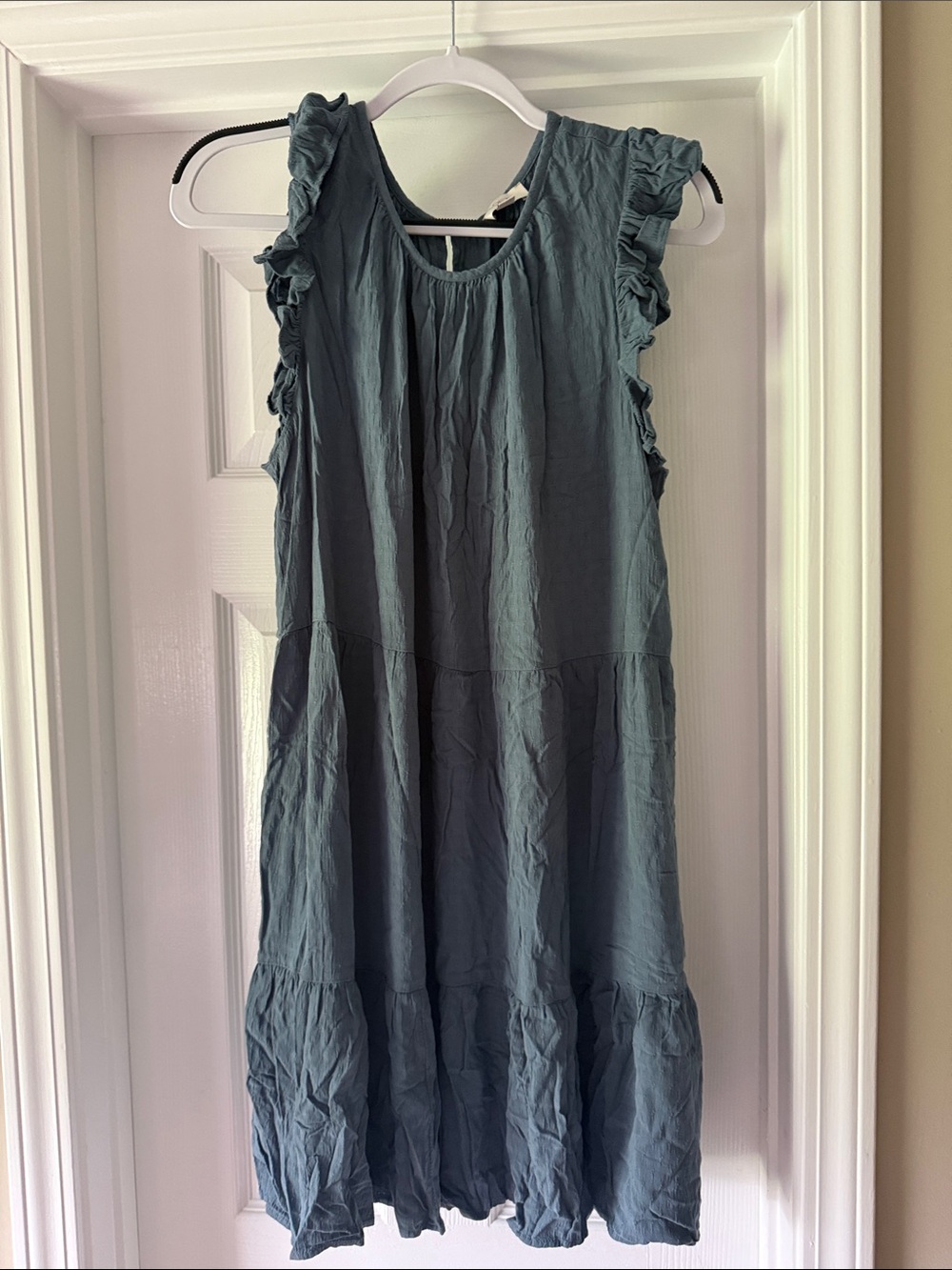 LOFT Slate Blue Textured Sleeveless Blouse